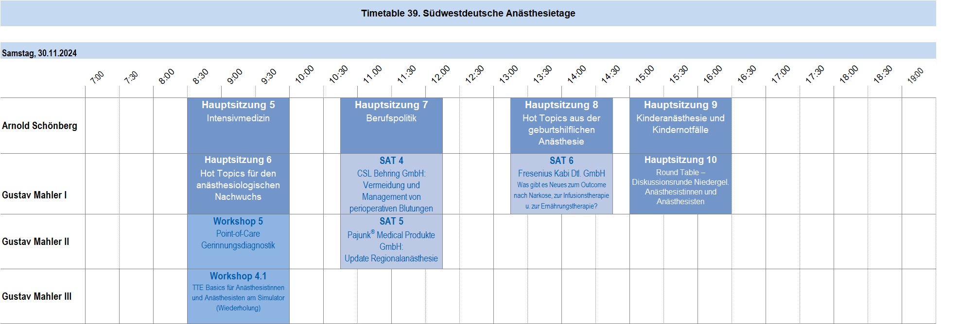 Timetable