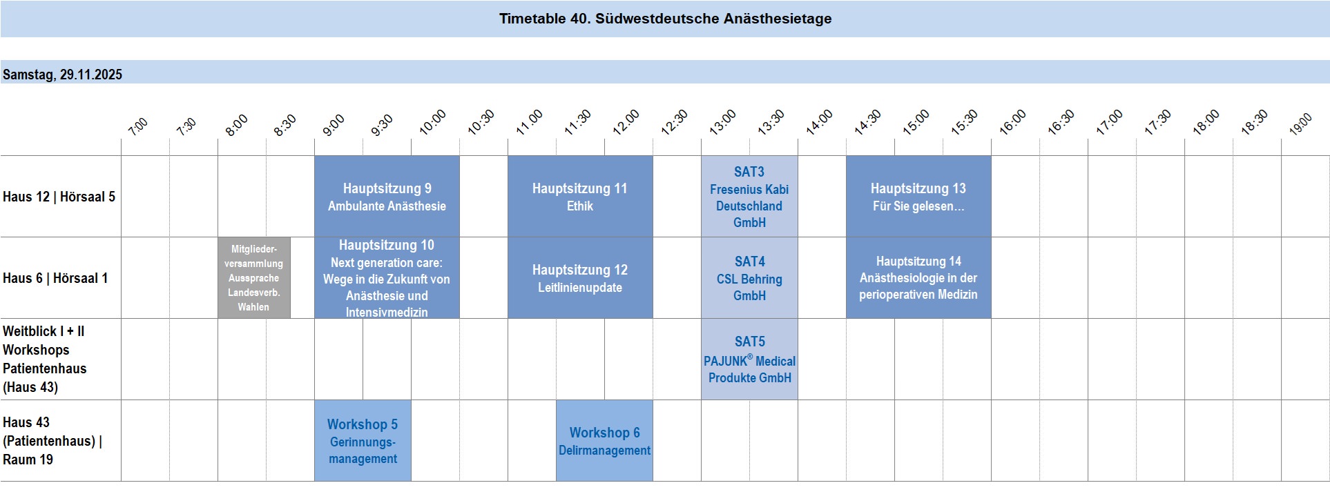 Timetable